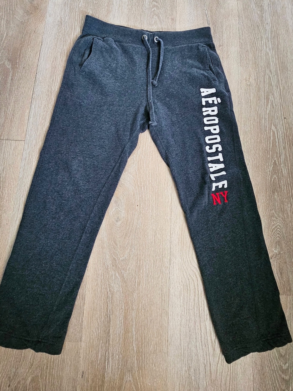 Aeropostale Charcoal Gray Sweatpants with Red NY Accent
